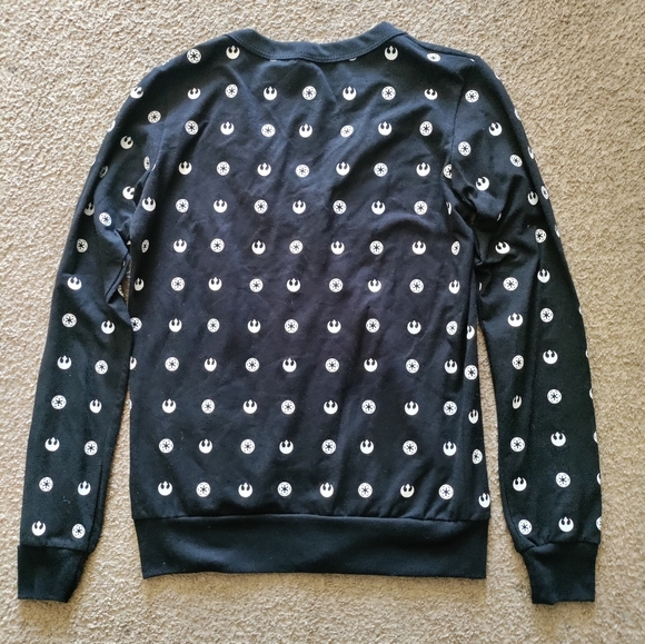 Her Universe Star Wars Rebel Imperial Symbols Black Long Sleeve Cardigan - Picture 3 of 5